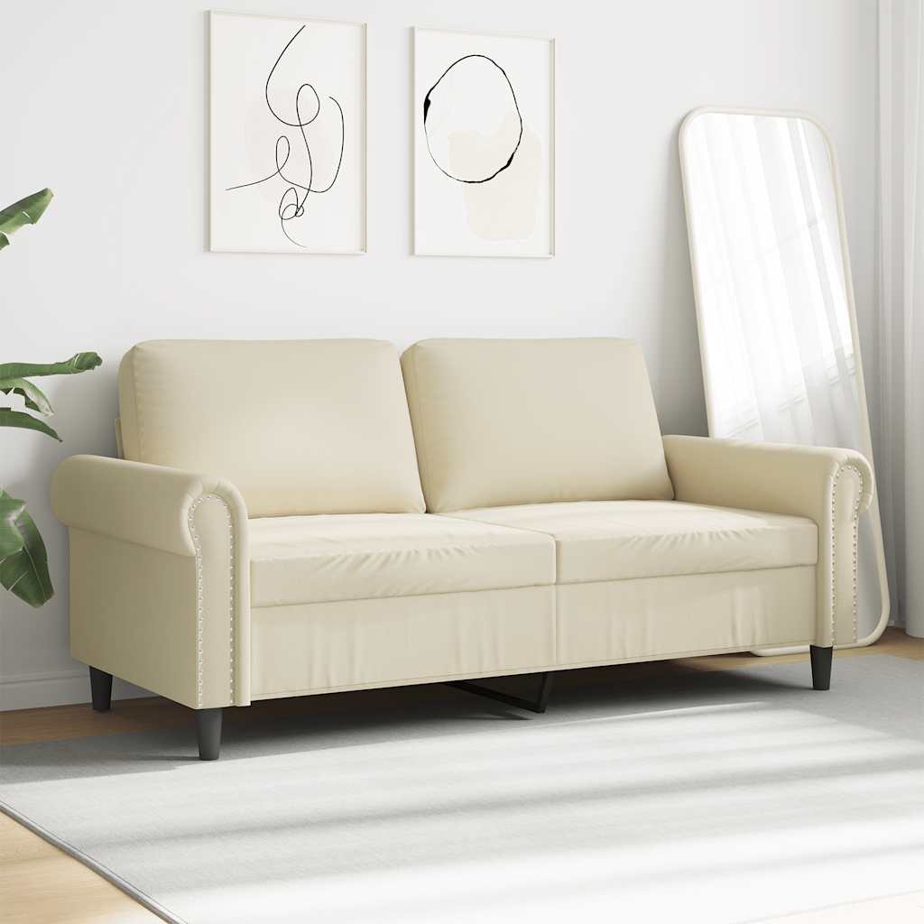 Divano a 2 Posti Crema 140 cm in Similpelle | homemem39