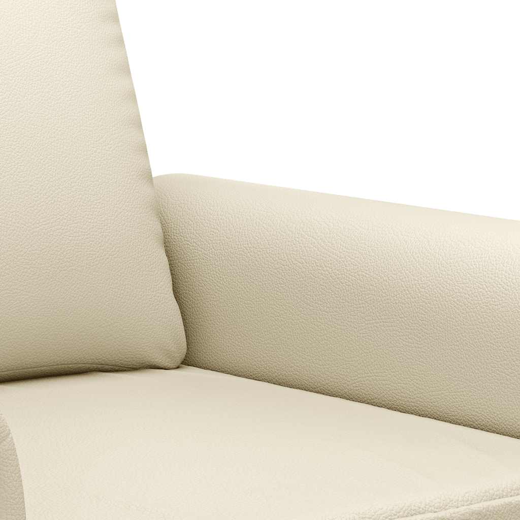 Divano a 2 Posti Crema 140 cm in Similpelle | homemem39