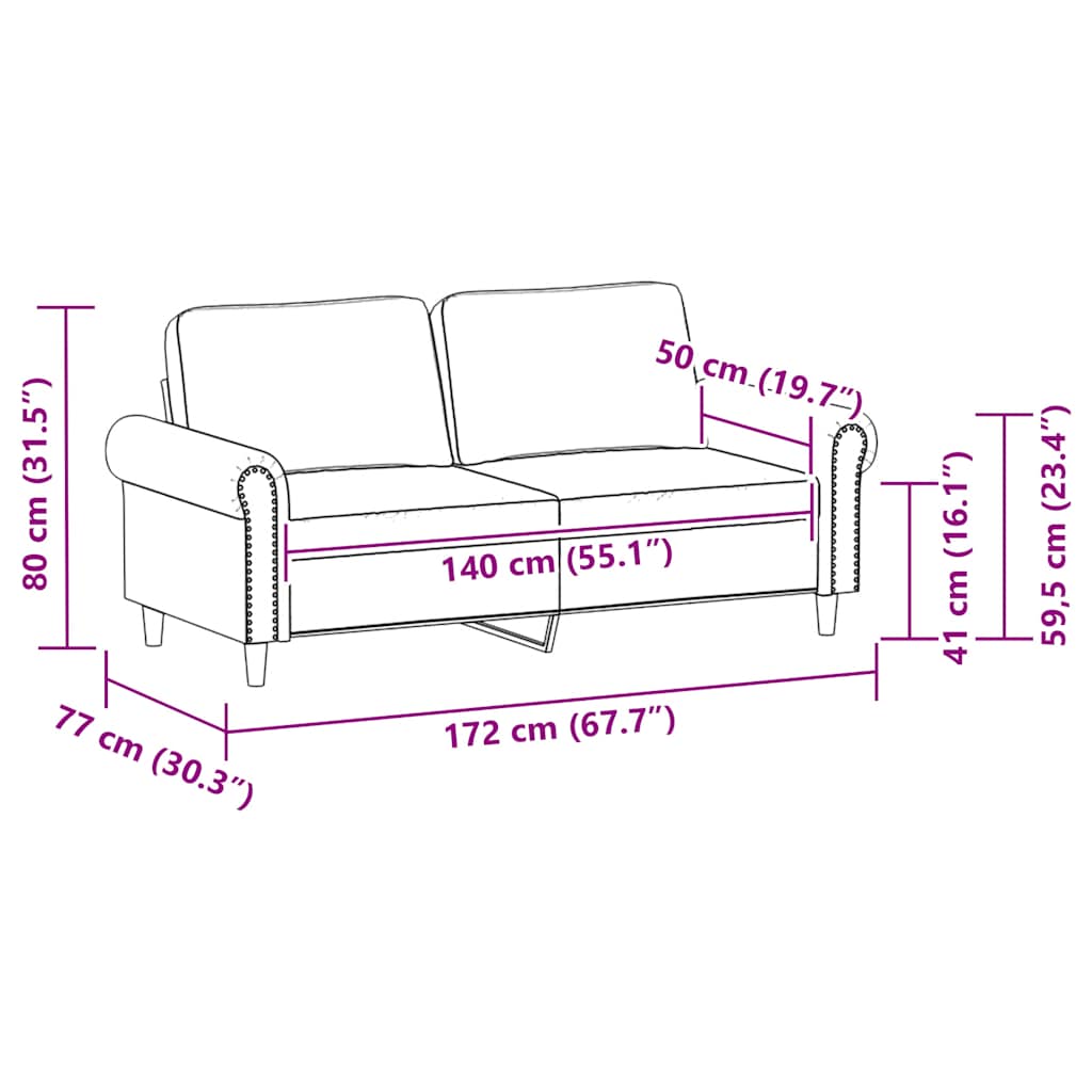 Divano a 2 Posti Crema 140 cm in Similpelle | homemem39