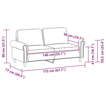 Divano a 2 Posti Crema 140 cm in Similpelle | homemem39