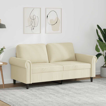Divano a 2 Posti Crema 140 cm in Similpelle | homemem39