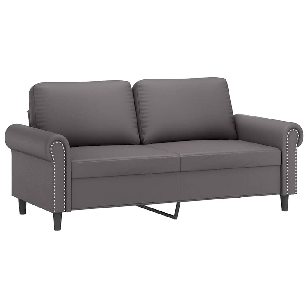 Divano a 2 Posti Grigio 140 cm in Similpelle | homemem39