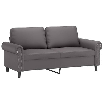 Divano a 2 Posti Grigio 140 cm in Similpelle | homemem39