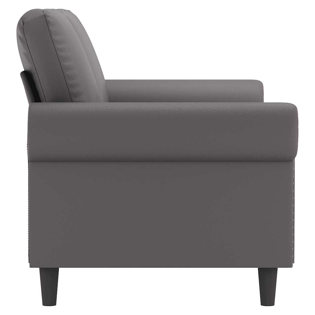 Divano a 2 Posti Grigio 140 cm in Similpelle | homemem39
