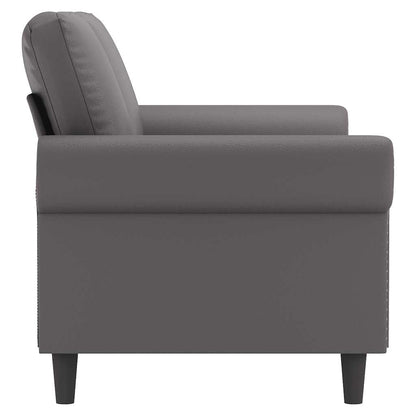 Divano a 2 Posti Grigio 140 cm in Similpelle | homemem39
