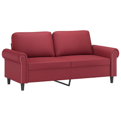 Divano a 2 Posti Rosso Vino 140 cm in Similpelle | homemem39