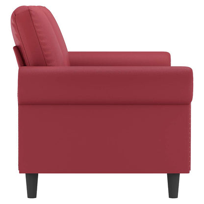Divano a 2 Posti Rosso Vino 140 cm in Similpelle | homemem39