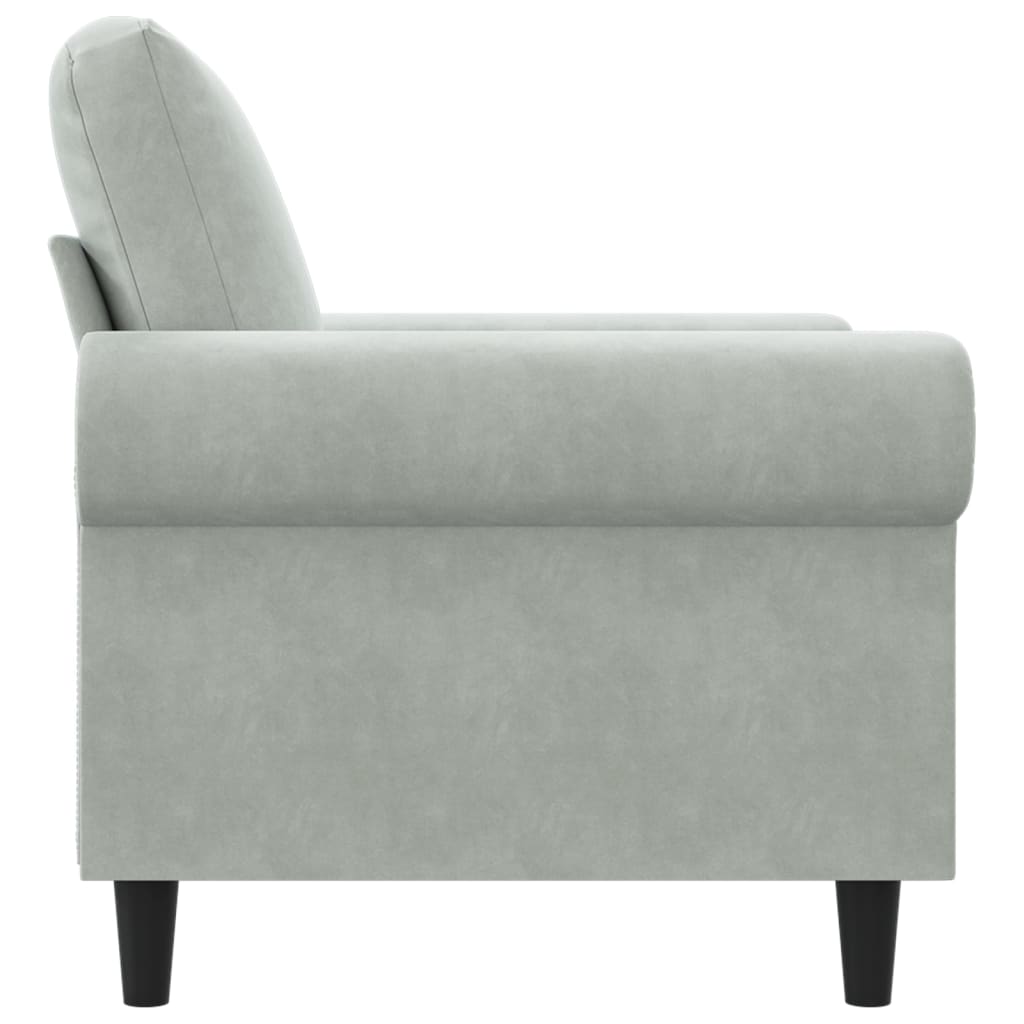 Poltrona Grigio Chiaro 60 cm Velluto - homemem39