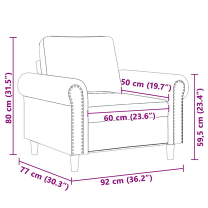 Poltrona Grigio Chiaro 60 cm Velluto