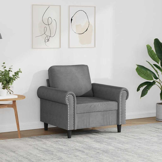 Poltrona Grigio Scuro 60 cm Velluto | homemem39