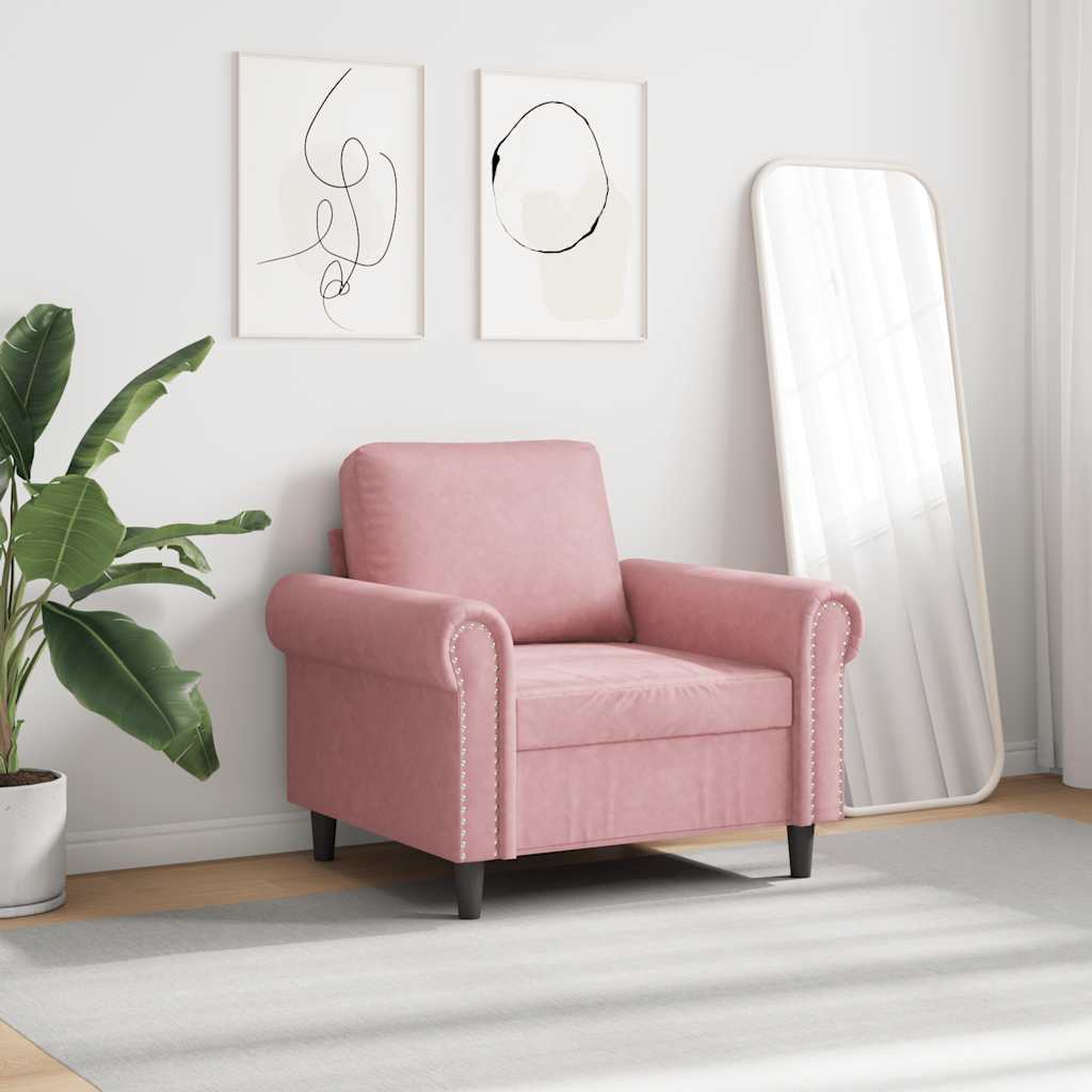 Poltrona Rosa 60 cm Velluto | homemem39