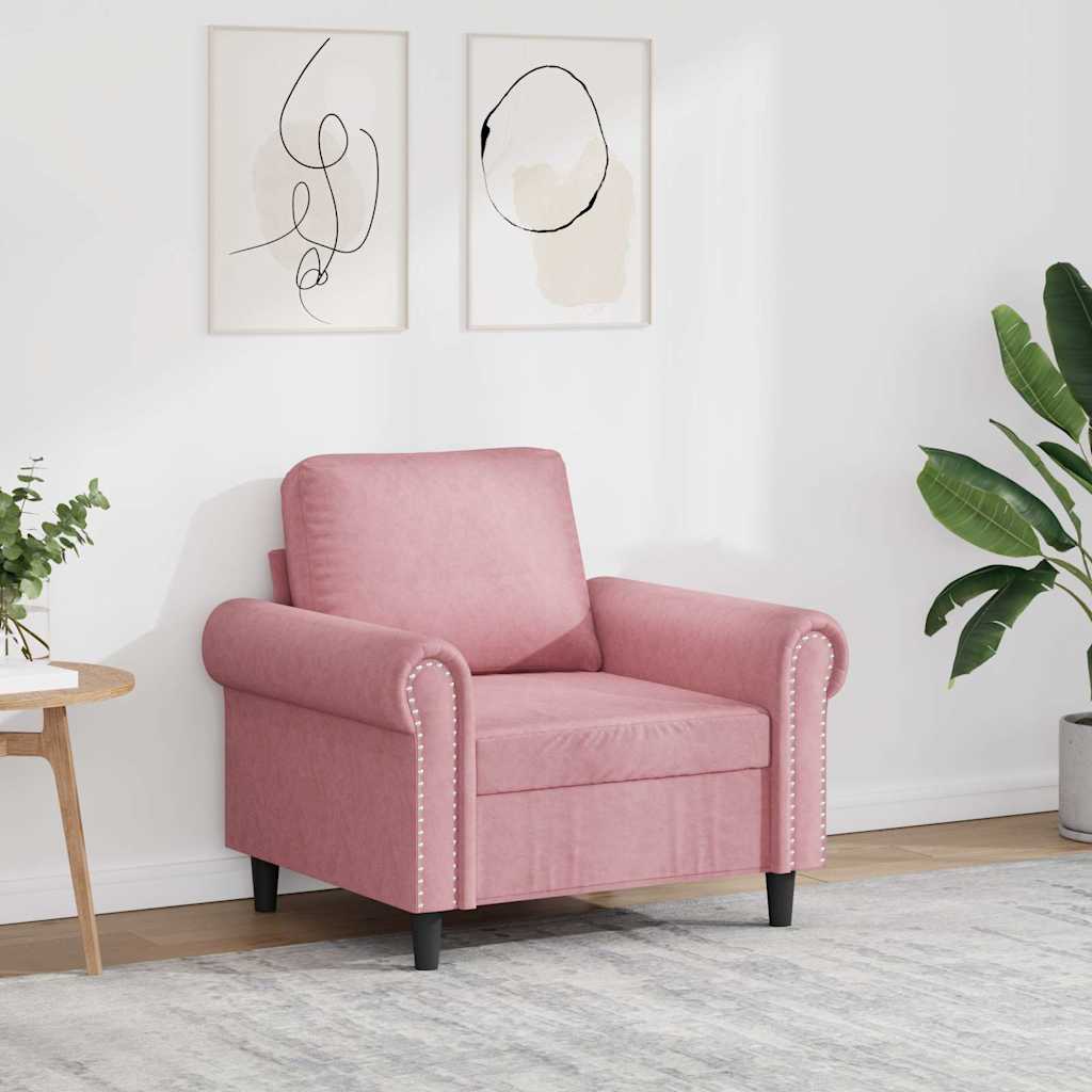 Poltrona Rosa 60 cm Velluto | homemem39