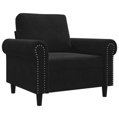 Poltrona Nero 60 cm Velluto - homemem39