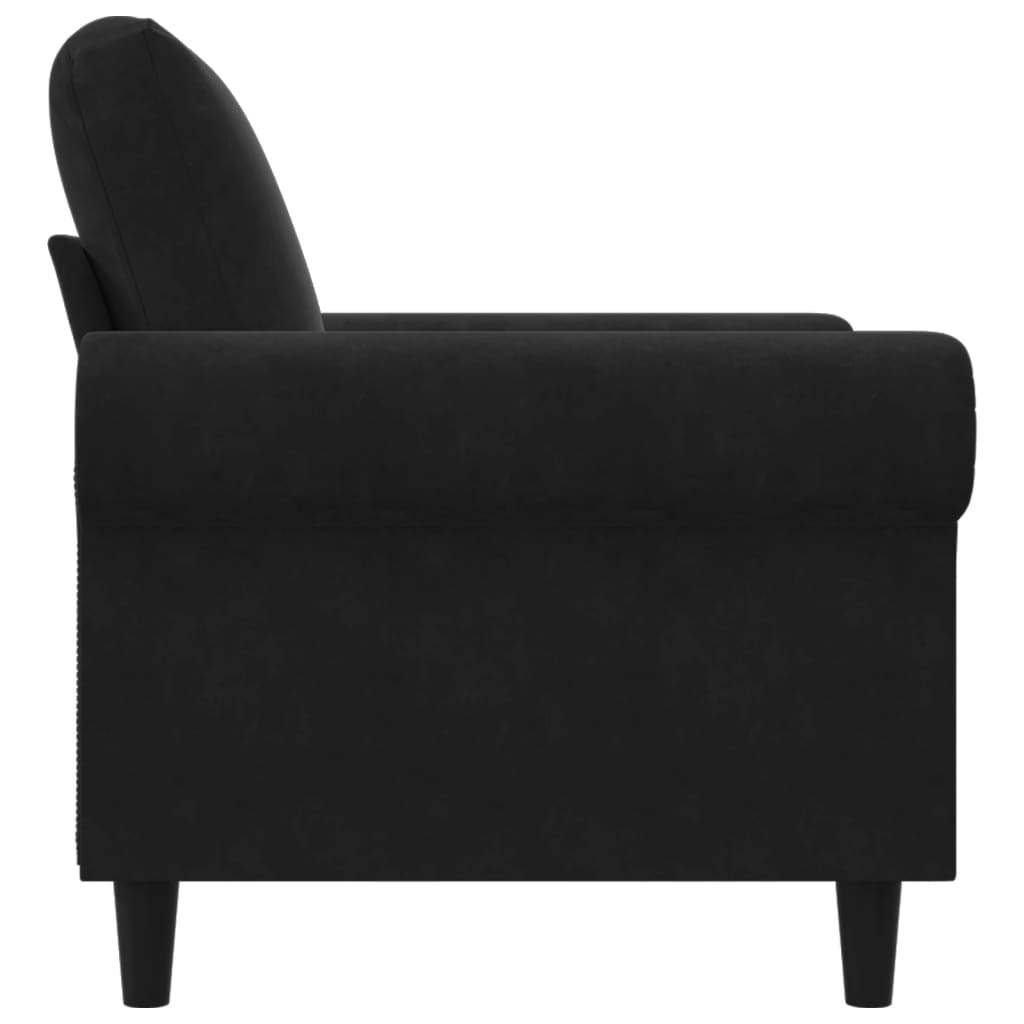 Poltrona Nero 60 cm Velluto - homemem39