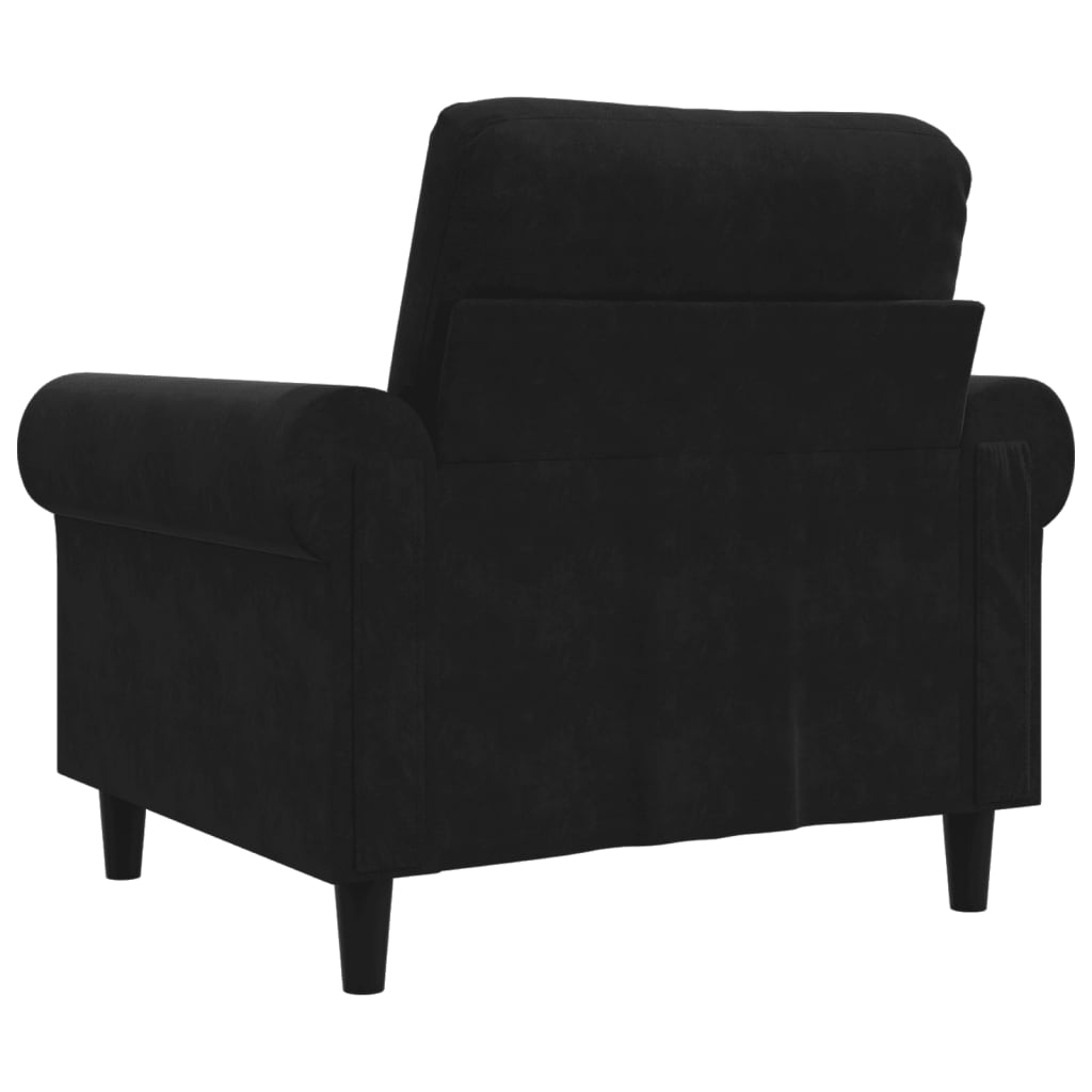 Poltrona Nero 60 cm Velluto - homemem39