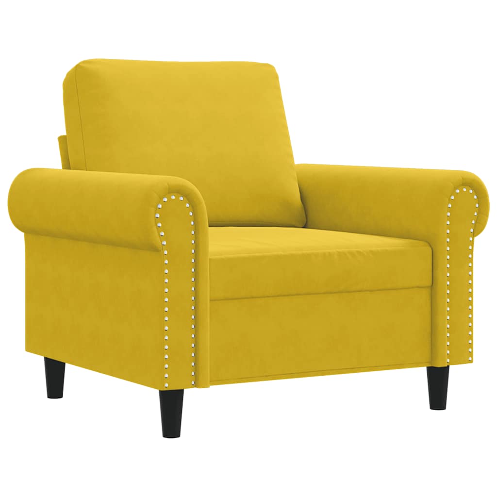Poltrona Giallo 60 cm Velluto | homemem39