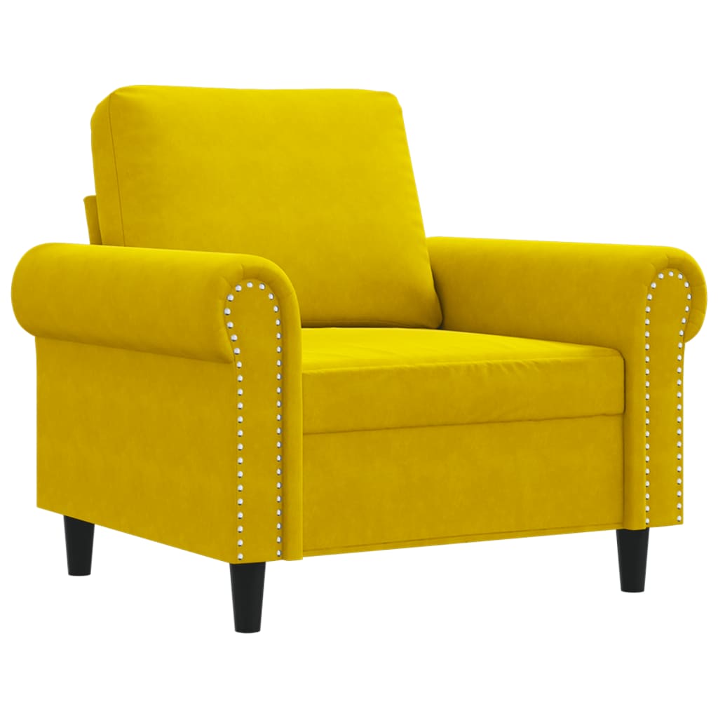 Poltrona Giallo 60 cm Velluto - homemem39