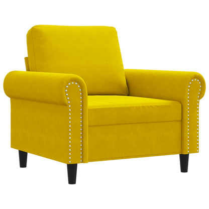 Poltrona Giallo 60 cm Velluto - homemem39