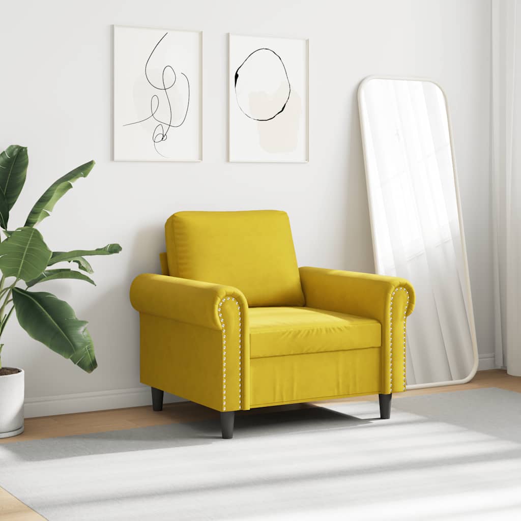 Poltrona Giallo 60 cm Velluto | homemem39
