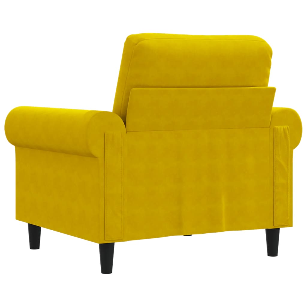 Poltrona Giallo 60 cm Velluto - homemem39