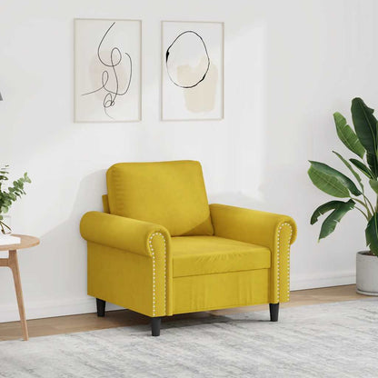 Poltrona Giallo 60 cm Velluto | homemem39