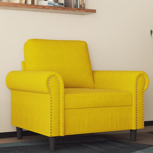 Poltrona Giallo 60 cm Velluto - homemem39
