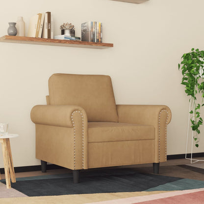 Poltrona Marrone 60 cm Velluto - homemem39