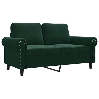 Divano a 2 Posti Verde Scuro 120 cm in Velluto | homemem39