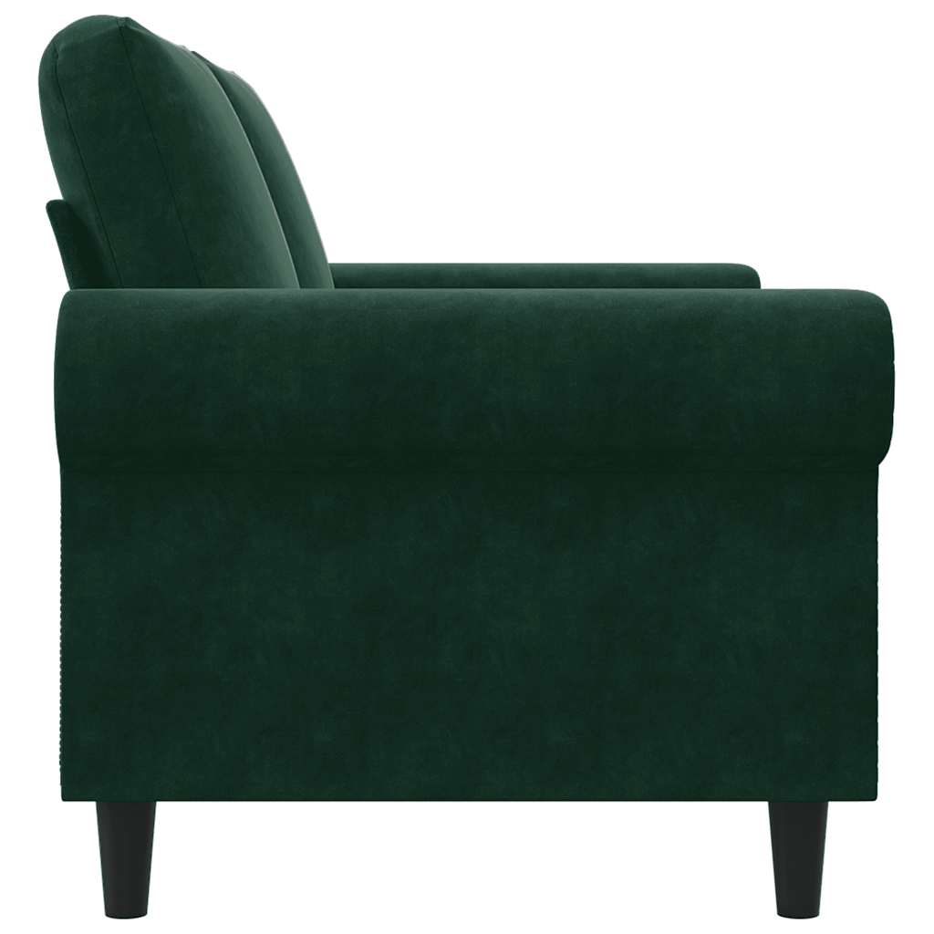 Divano a 2 Posti Verde Scuro 120 cm in Velluto | homemem39