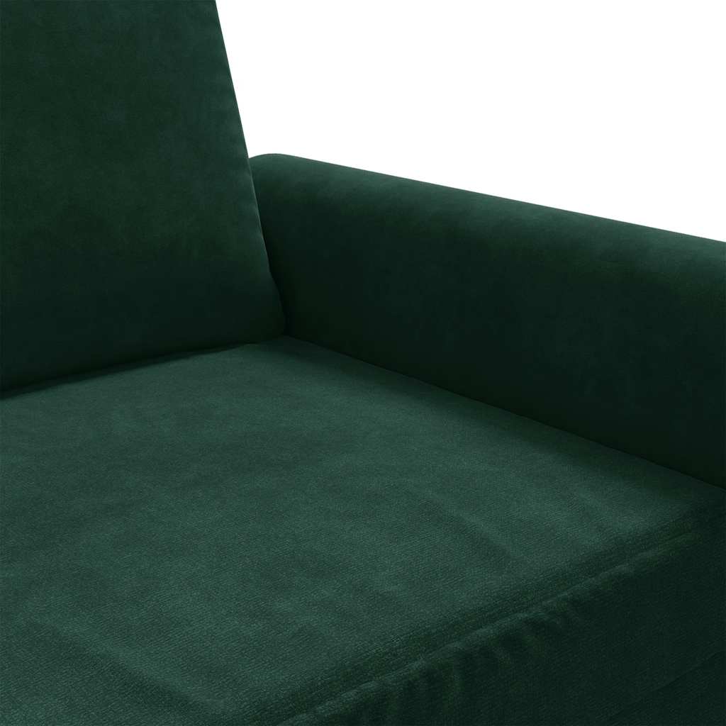 Divano a 2 Posti Verde Scuro 120 cm in Velluto | homemem39