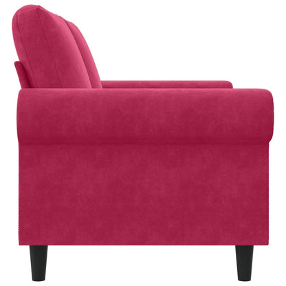 Divano a 2 Posti Rosso Vino 120 cm in Velluto | homemem39