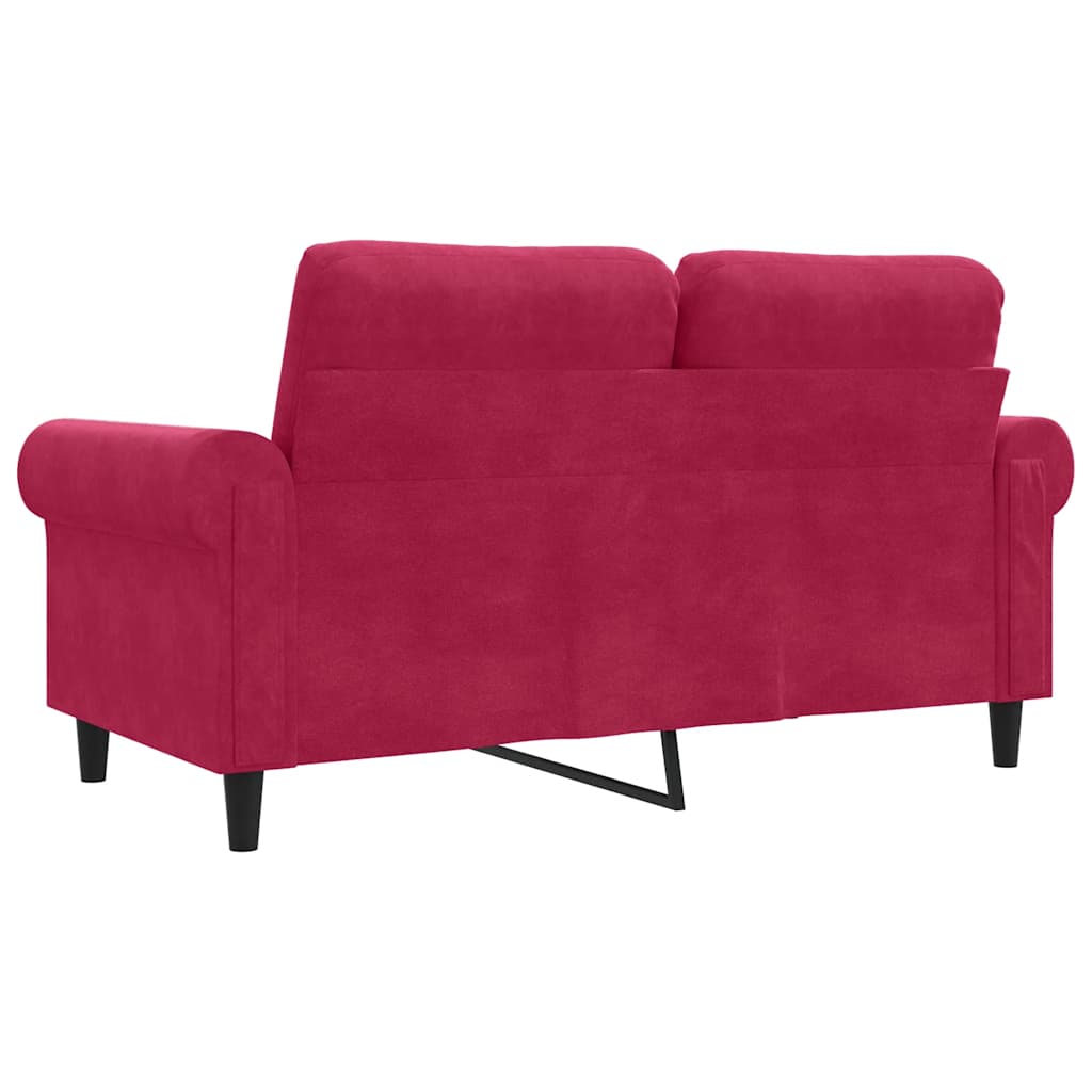 Divano a 2 Posti Rosso Vino 120 cm in Velluto | homemem39