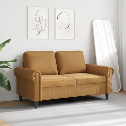 Divano a 2 Posti marrone 120 cm in Velluto | homemem39