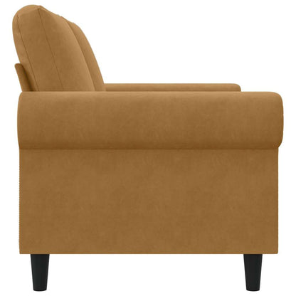 Divano a 2 Posti marrone 120 cm in Velluto | homemem39