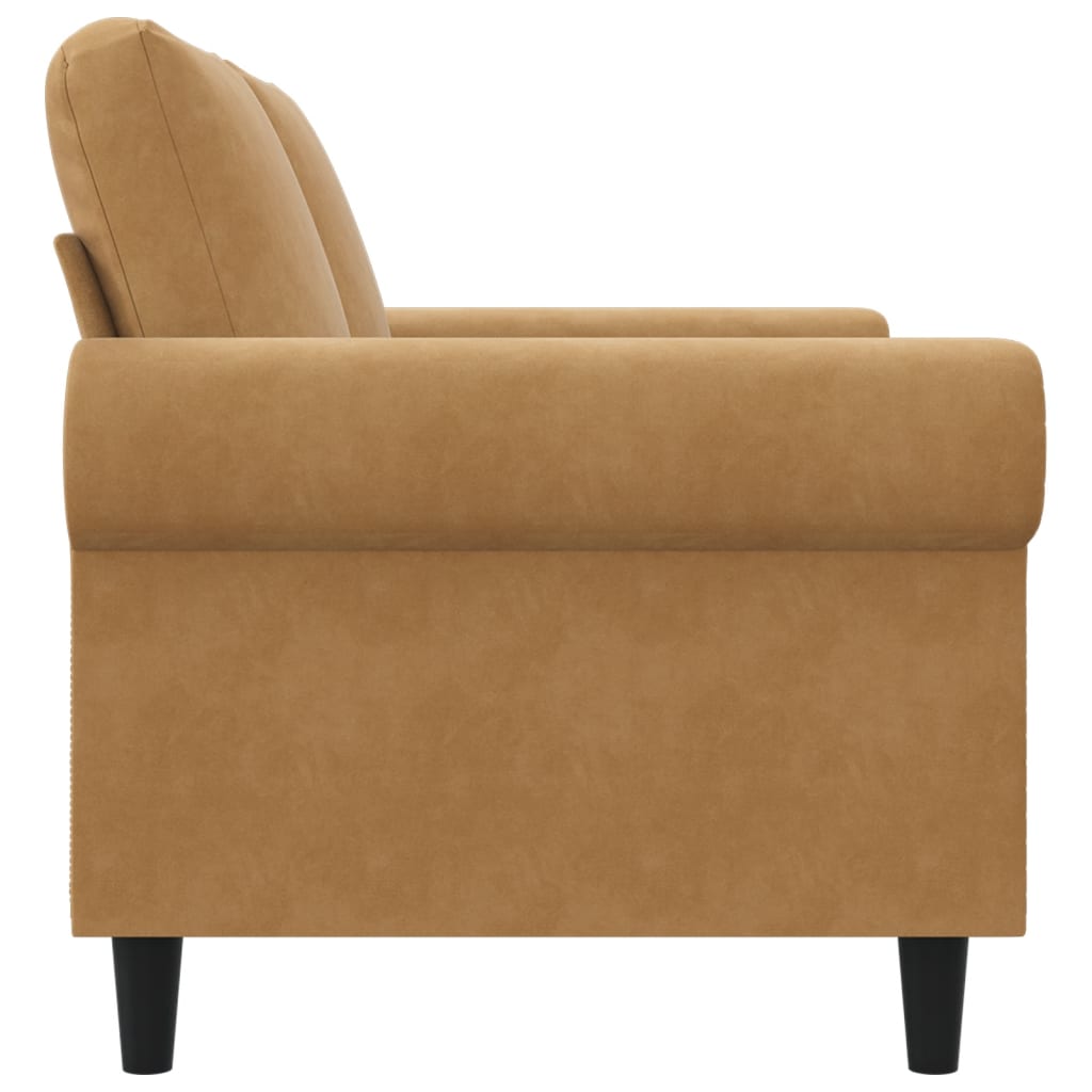 Divano a 2 Posti marrone 120 cm in Velluto - homemem39