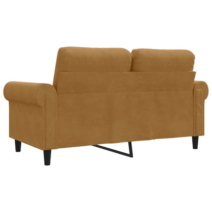 Divano a 2 Posti marrone 120 cm in Velluto | homemem39