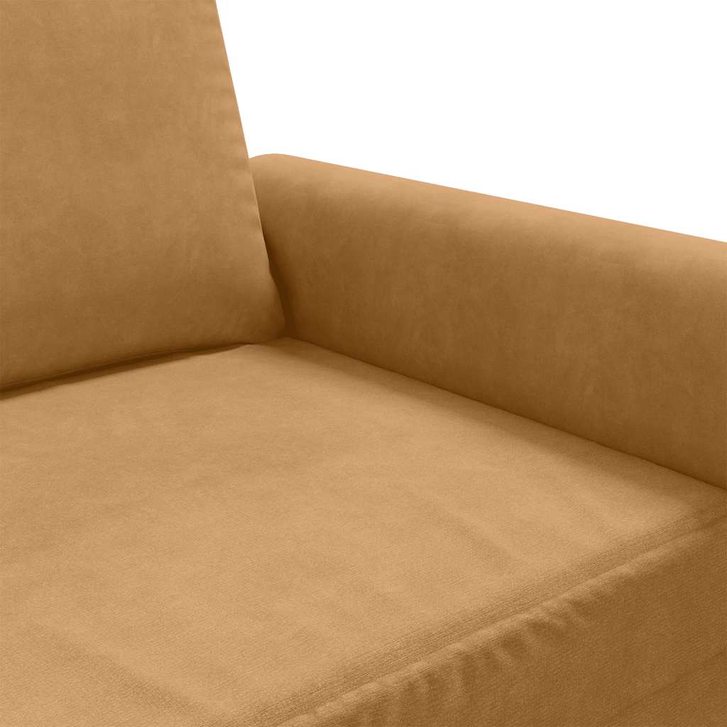 Divano a 2 Posti marrone 120 cm in Velluto | homemem39