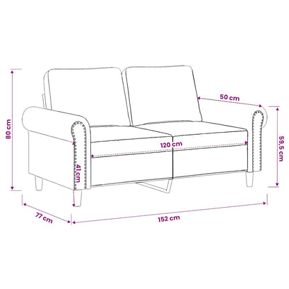 Divano a 2 Posti marrone 120 cm in Velluto | homemem39
