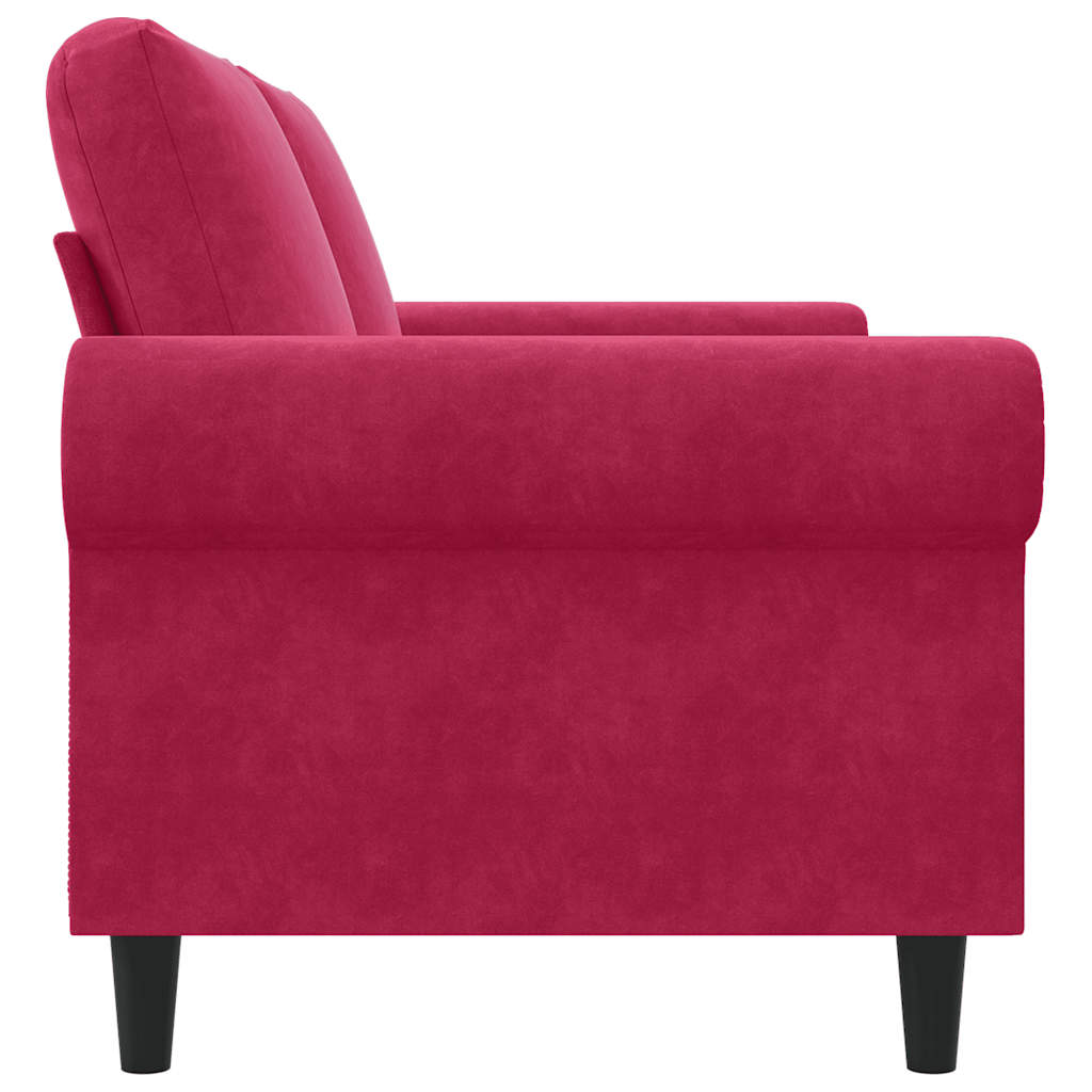 Divano a 2 Posti Rosso Vino 140 cm in Velluto | homemem39