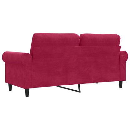 Divano a 2 Posti Rosso Vino 140 cm in Velluto | homemem39