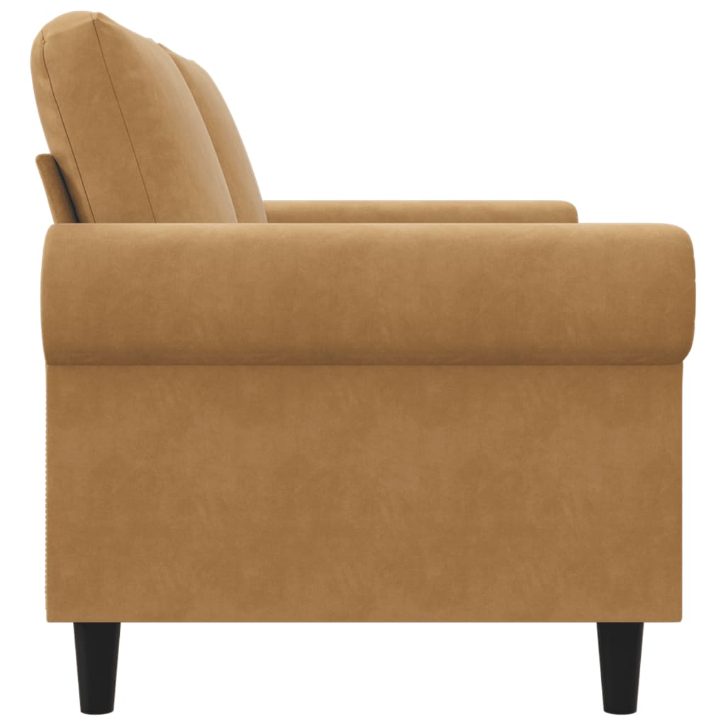 Divano a 2 Posti Marrone 140 cm in Velluto - homemem39