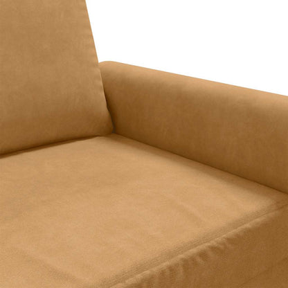 Divano a 2 Posti Marrone 140 cm in Velluto | homemem39