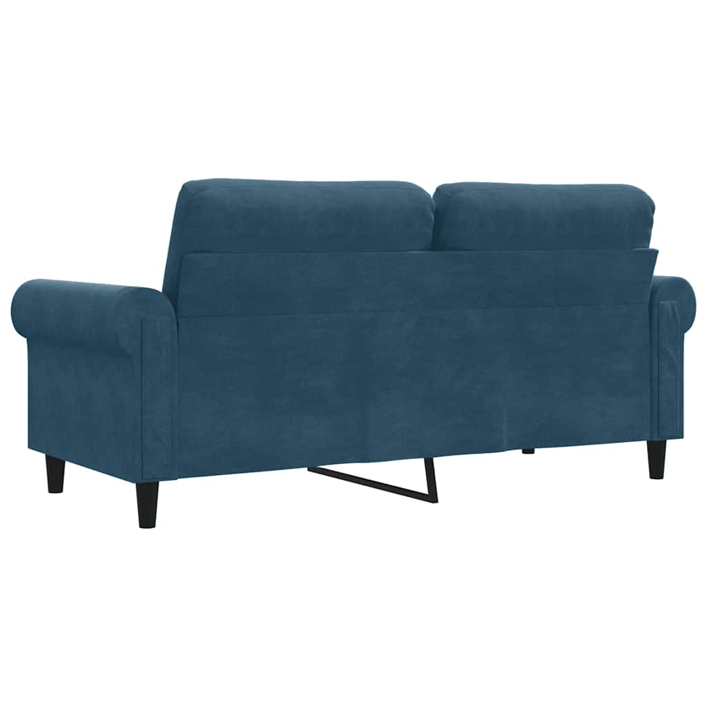 Divano a 2 Posti Blu 140 cm in Velluto | homemem39