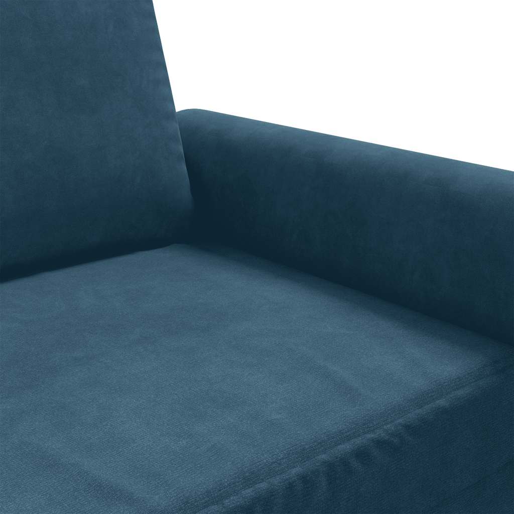 Divano a 2 Posti Blu 140 cm in Velluto | homemem39