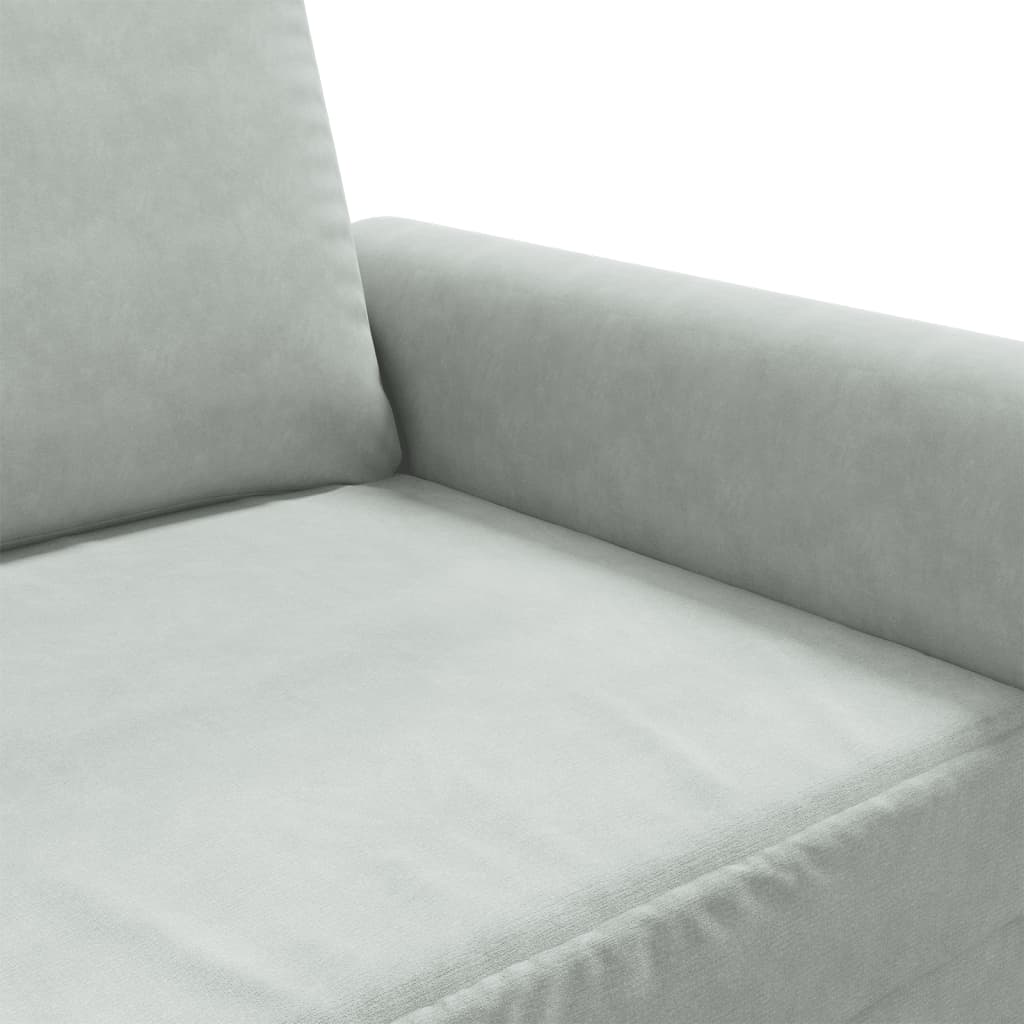 Divano a 3 Posti Grigio Chiaro 180 cm in Velluto - homemem39