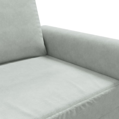 Divano a 3 Posti Grigio Chiaro 180 cm in Velluto - homemem39