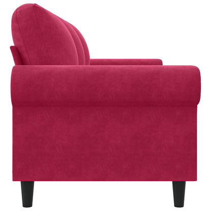 Divano a 3 Posti Rosso Vino 180 cm in Velluto | homemem39