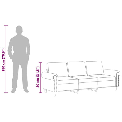 Divano a 3 Posti Nero 180 cm in Velluto | homemem39