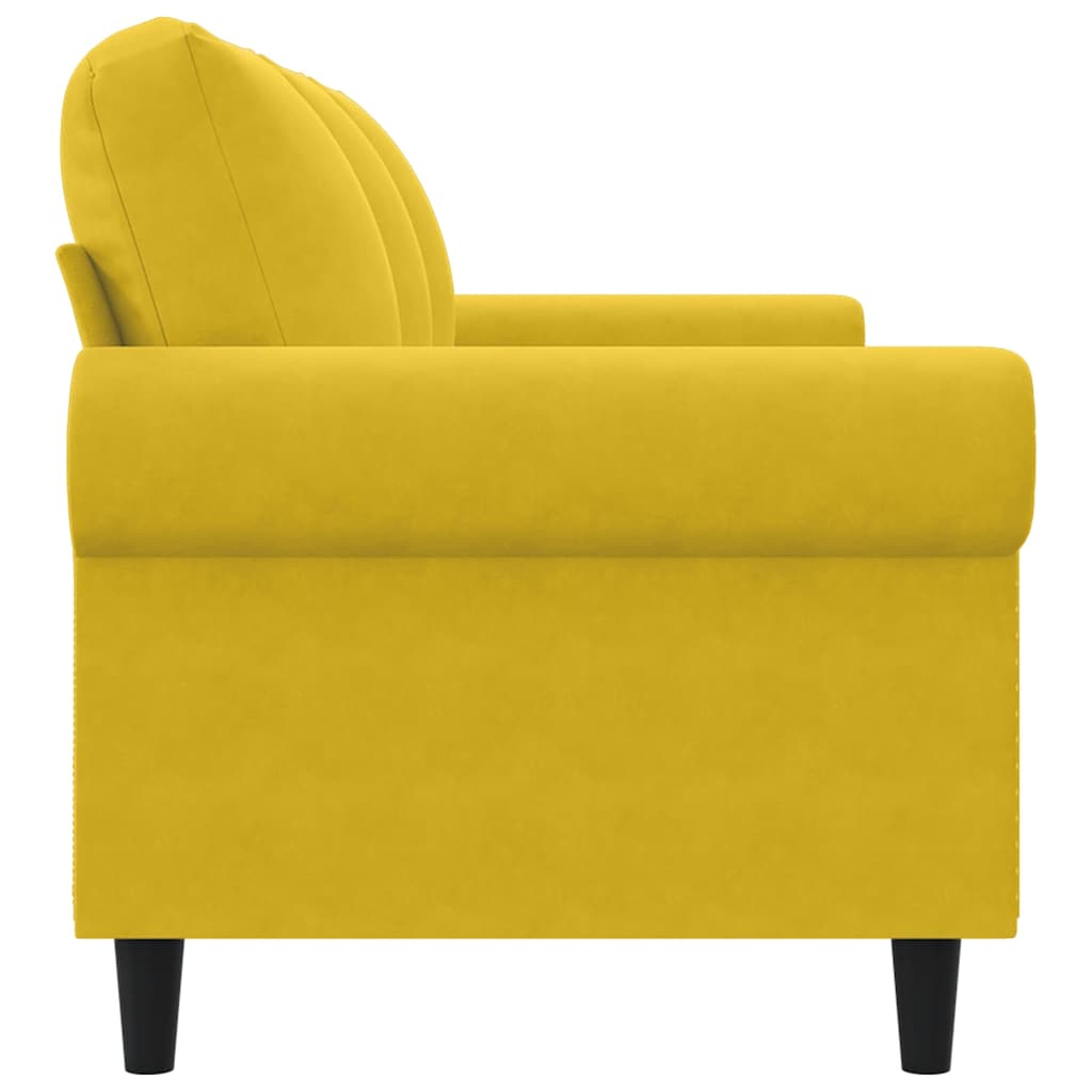 Divano a 3 Posti Giallo 180 cm in Velluto | homemem39