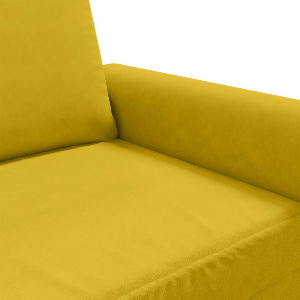 Divano a 3 Posti Giallo 180 cm in Velluto | homemem39